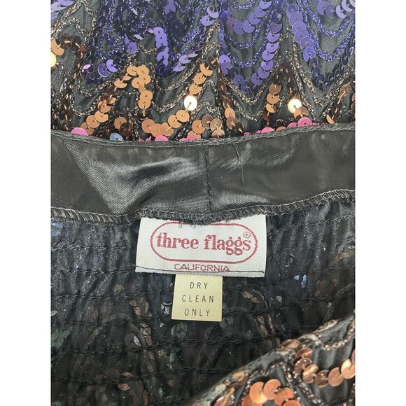 Vintage 80s Womens M Sequin Dolman Sleeve Top Shirt Three Flags California - Picture 6 of 10